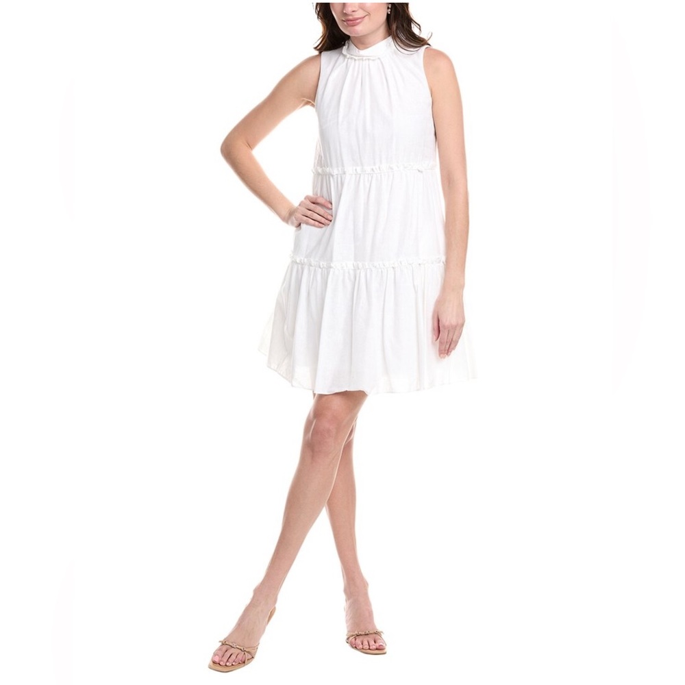 Vince Camuto White Dress with Pearl Accents